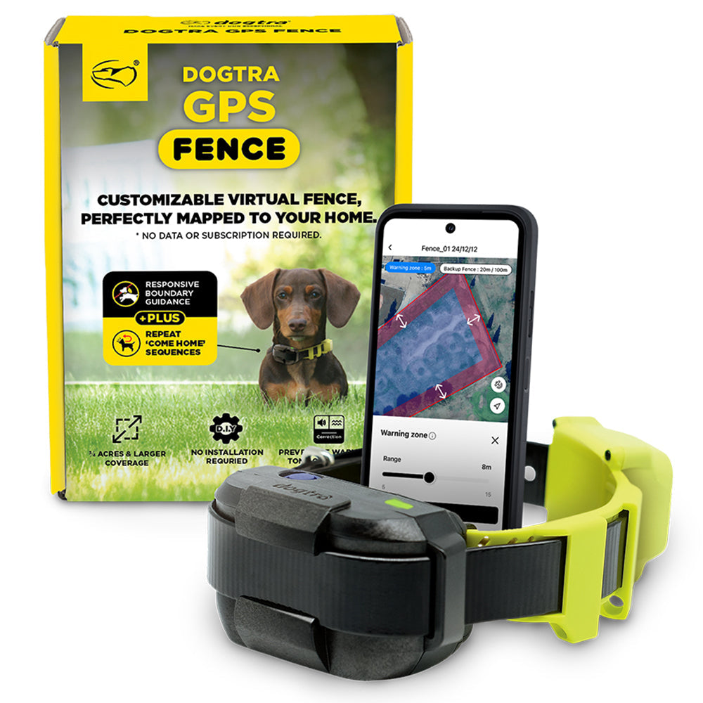 Dogtra GPS virtual fence collar system and mobile boundary app